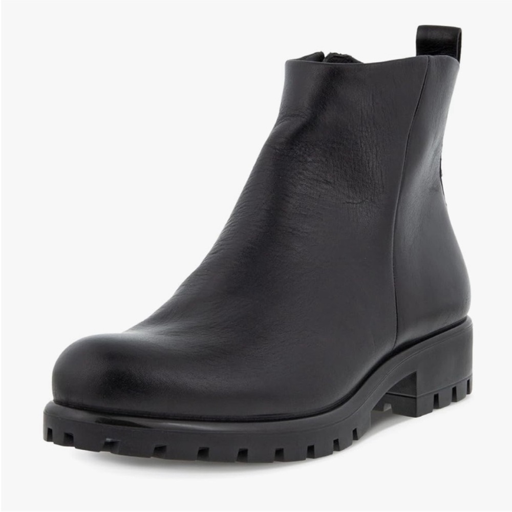Black Leather Ankle Boots